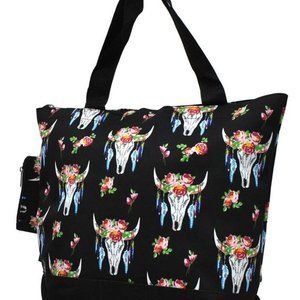 Animal skull themed tote bag